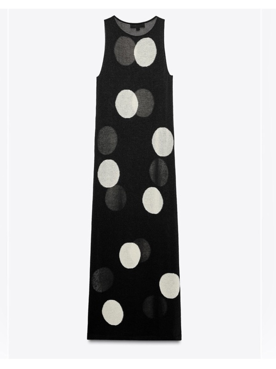 Zara Dresses & Skirts - Zara Black Maxi Dress with Large White Polka Dots